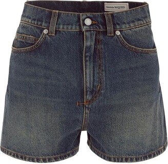 Logo Patch Denim Shorts-AB