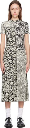 Off-White & Black White Label Mixed Floral Midi Dress