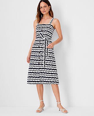 Wave Strappy Flare Dress