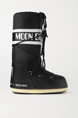 Icon Shell And Faux Leather Snow Boots - Black