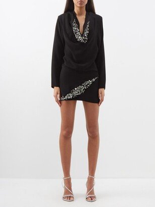 Lazeli Paillette-embellished Crepe Mini Dress