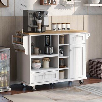 HwoamneT Microwave Kitchen Island Storage Cart