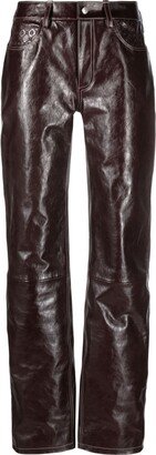 Straight-Leg Leather Trousers-AD