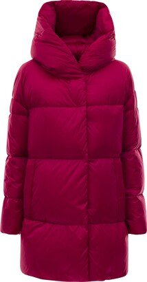 Recycled Nylon Satin Hooeded Puffer