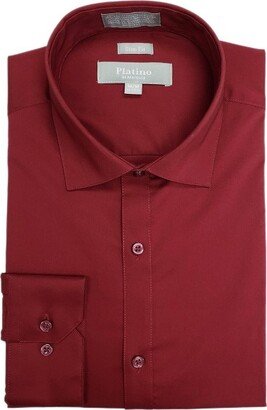 Marqui Men' Wine Long Sleeve Slim Fit Spandex Dre Shirt Size - XX Large