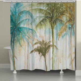 Watercolor Palm Shower Curtain