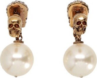 Pearl Pavé Skull Detailed Earrings