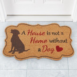 Collections Etc Dog Silhouette Front Doormat with Scalloped Edge