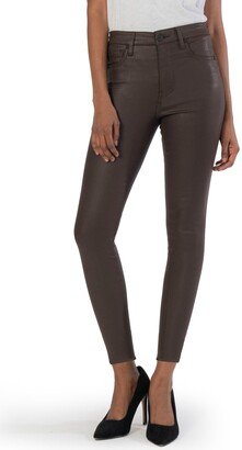 Donna Coated High Waist Ankle Skinny Jeans