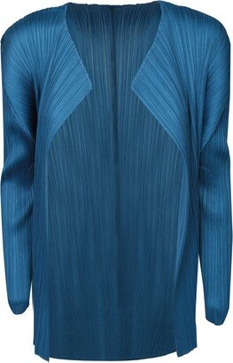 Open-Front Pleated Cardigan-AA