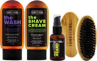 Tombstone For Men The Tamed Beard Ultra Beard Care Set - The Wash, The Shave Cream, The Beard, & The Beard Brush-AA