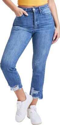 Junior Hybrid Dream High-Rise Slim Straight Jean with Frayed Hem-AA