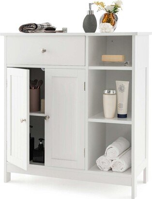 Bathroom Floor Cabinet Freestanding Kitchen Cupboard Storage Organizer with Drawer