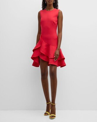 Tiered Ruffle-Hem Sleeveless Mini Dress