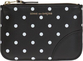 Polka Dot Printed Coin Zipped Wallet