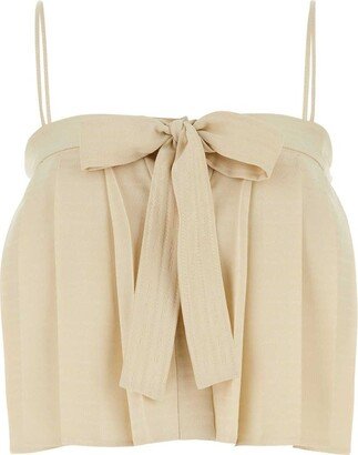 Bow Detailed Cropped Top-AB