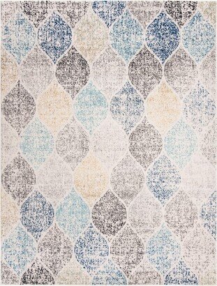 Madison MAD604 Power Loomed Area Rug - Ivory/Blue - 8'x10'