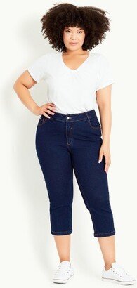 Women's Plus Size Denim Love Crop Jeans - dark wash - 20W