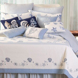 Treasures By The Sea Blue Bed Skirt