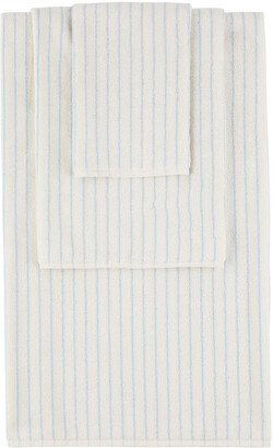 Off-White Striped Three-Piece Towel Set