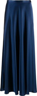 Flared Satin Skirt