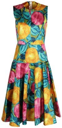 Allover Floral Printed Sleeveless Midi Dress-AA