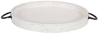 Marmora Wood and Metal Round Tray - 18 x 18.25