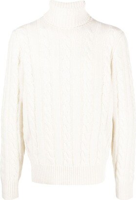 Roll-Neck Cable-Knit Jumper-AC