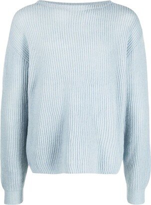 Ribbed-Knit Crew-Neck Jumper-AD