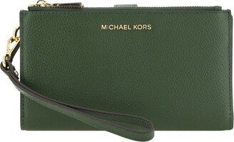 Michael Logo Plaque Zipped Wallet