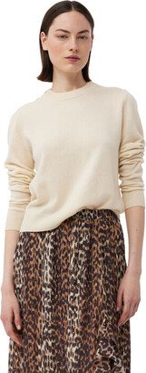 White Cashmere Mix O-Neck Pullover