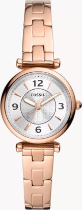 Carlie Three-Hand Rose Gold-Tone Stainless Steel Watch