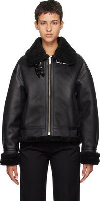 Dunst Black Loose-Fit Faux-Shearling Jacket