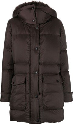 Shearling-Collar Padded Hooded Jacket-AA