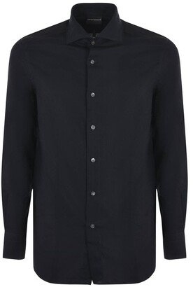 Curved Hem Buttoned Shirt-AD