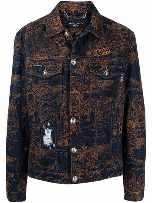 Skeleton Tattoo denim jacket