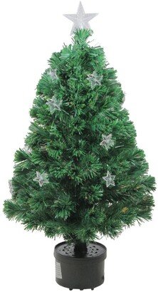 Northlight 3' Pre-Lit Fiber Optic Artificial Christmas Tree with Stars