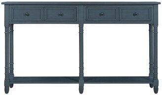 Console Table Sofa Table with Two Storage Drawers and Bottom Shelf