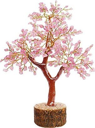 Pushkar Rose Quartz Crystal Tree 7-8 Inch, Gemstone Tree, Bonsai Chakra Tree, Gem Of Chaka, Feng Shui, Healing Gems