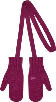 Recycled Cashmere Chunky Mittens — plum purple S