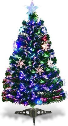 3FT Pre-Lit Fiber Optic Christmas Tree Multicolor Lights