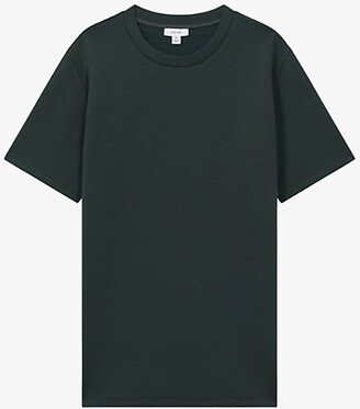 Mens Emerald Bradley Stitched-trim Stretch Woven-blend T-shirt