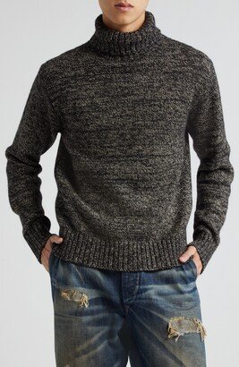 Marled Wool, Cotton & Linen Turtleneck Sweater