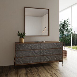 Nova Domus Metcalf Mid-Century Walnut & Grey Dresser