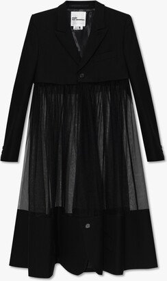 Coat With Tulle - Black