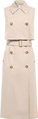 Layered Belted Sleeveless Trench Coat Dress