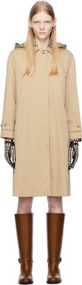 Beige Hooded Coat