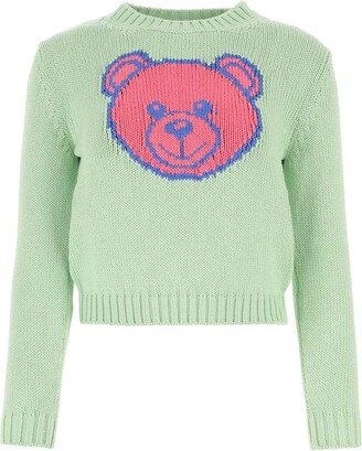 Bear Embroidered Crewneck Jumper