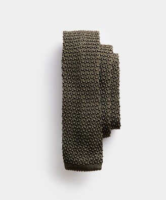 Italian Silk Knit Tie in Olive