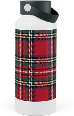 Photo Water Bottles: Royal Stewart Tartan Style Repeat Perfect For Christmas Stainless Steel Wide Mouth Water Bottle, 30Oz, Wide Mouth, Red